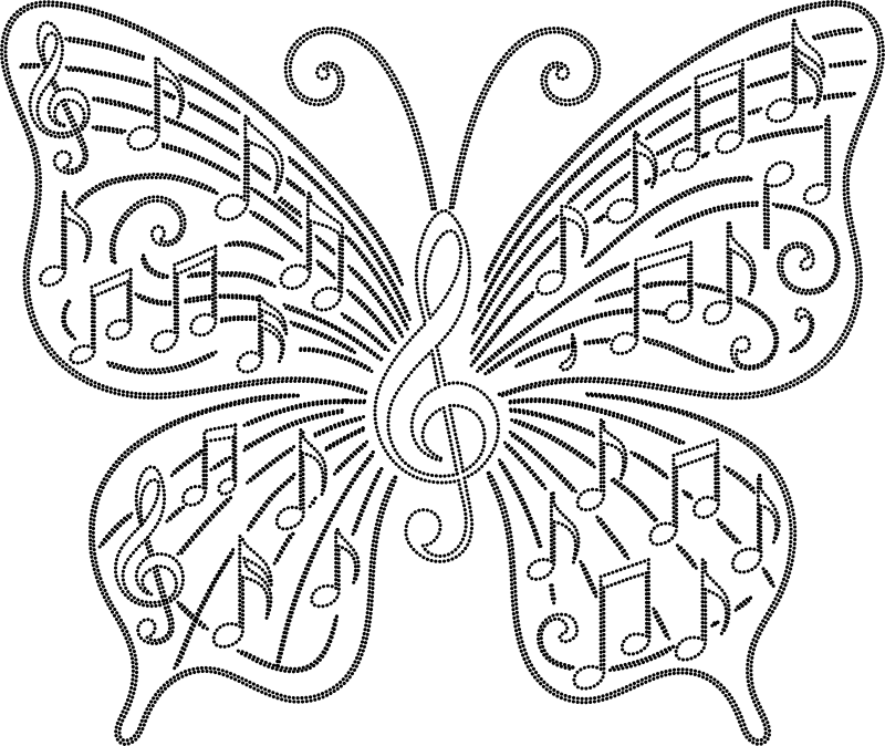 Music Butterfly Vectorized Dots