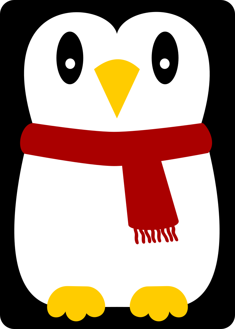 Penguin with red scarf