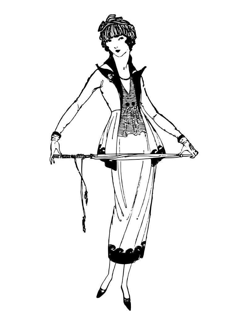 Flapper Lady with a Parasol