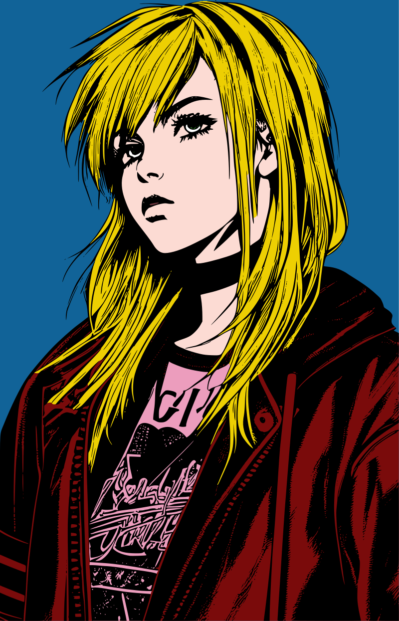 Grunge woman portrait remix