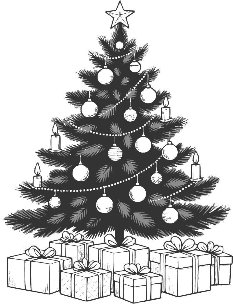 Christmas Tree grayscale