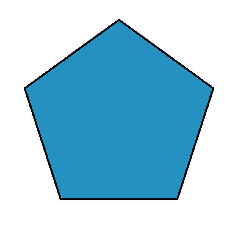 five isosceles trapezoids assembled into a regular pentagon