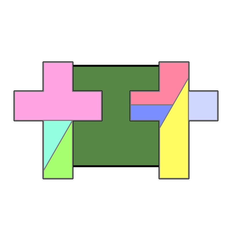 animation: Two latin cross combine a square