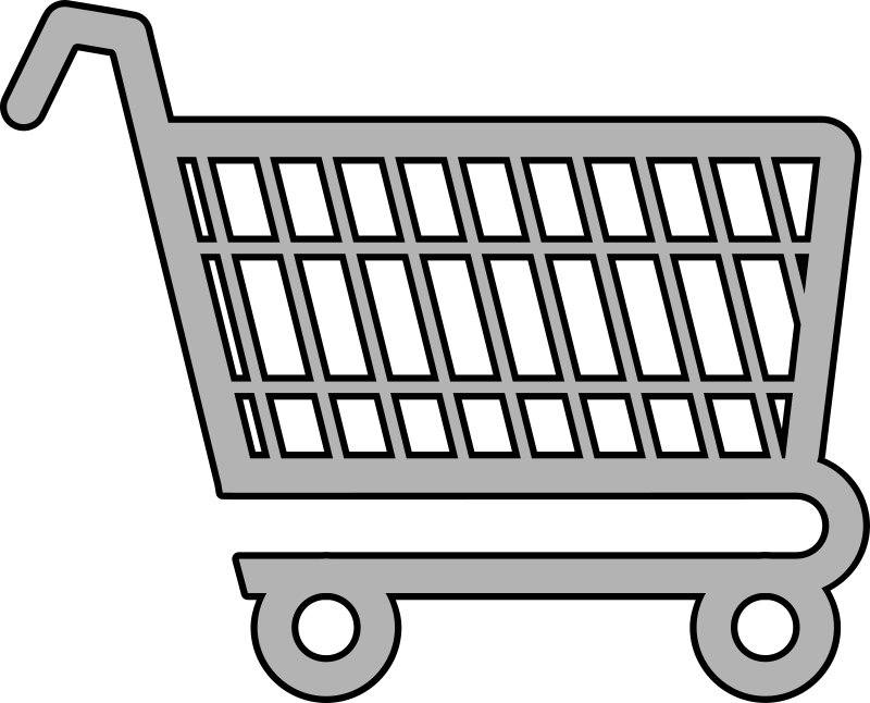 Light gray grocery cart