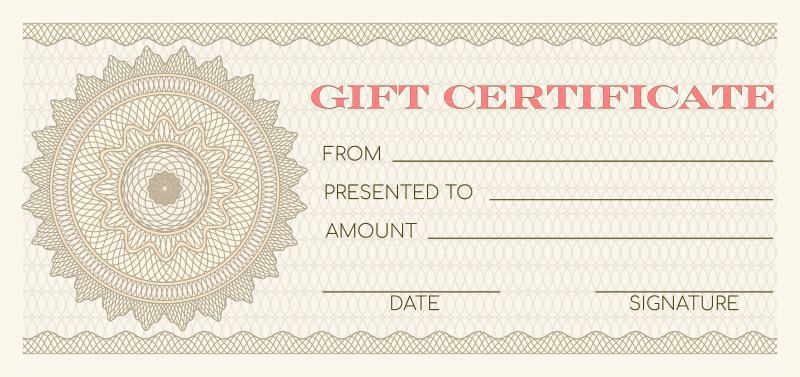 Gift certificate