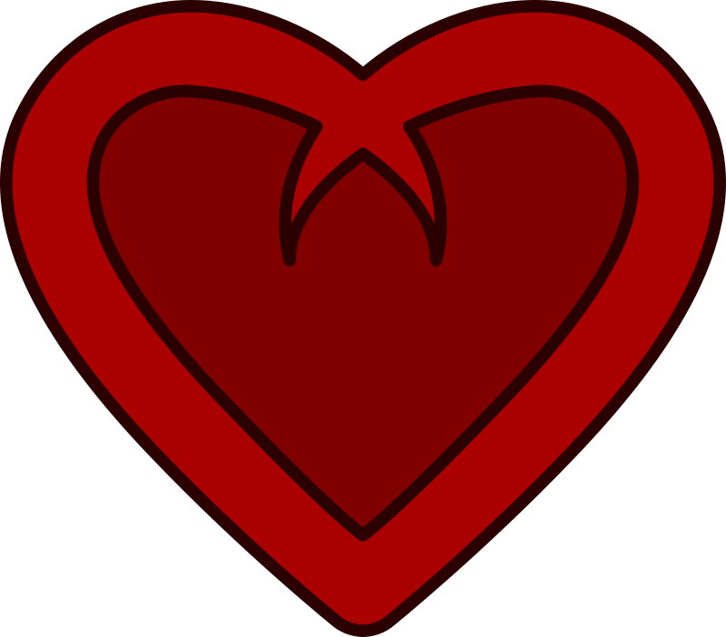 Red heart frame with red middle