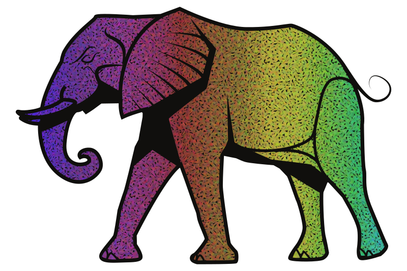 rainbow elephant (animated)