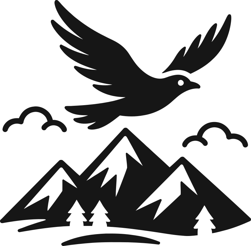 Bird flying Over Mountains Logo (ChatGPT)