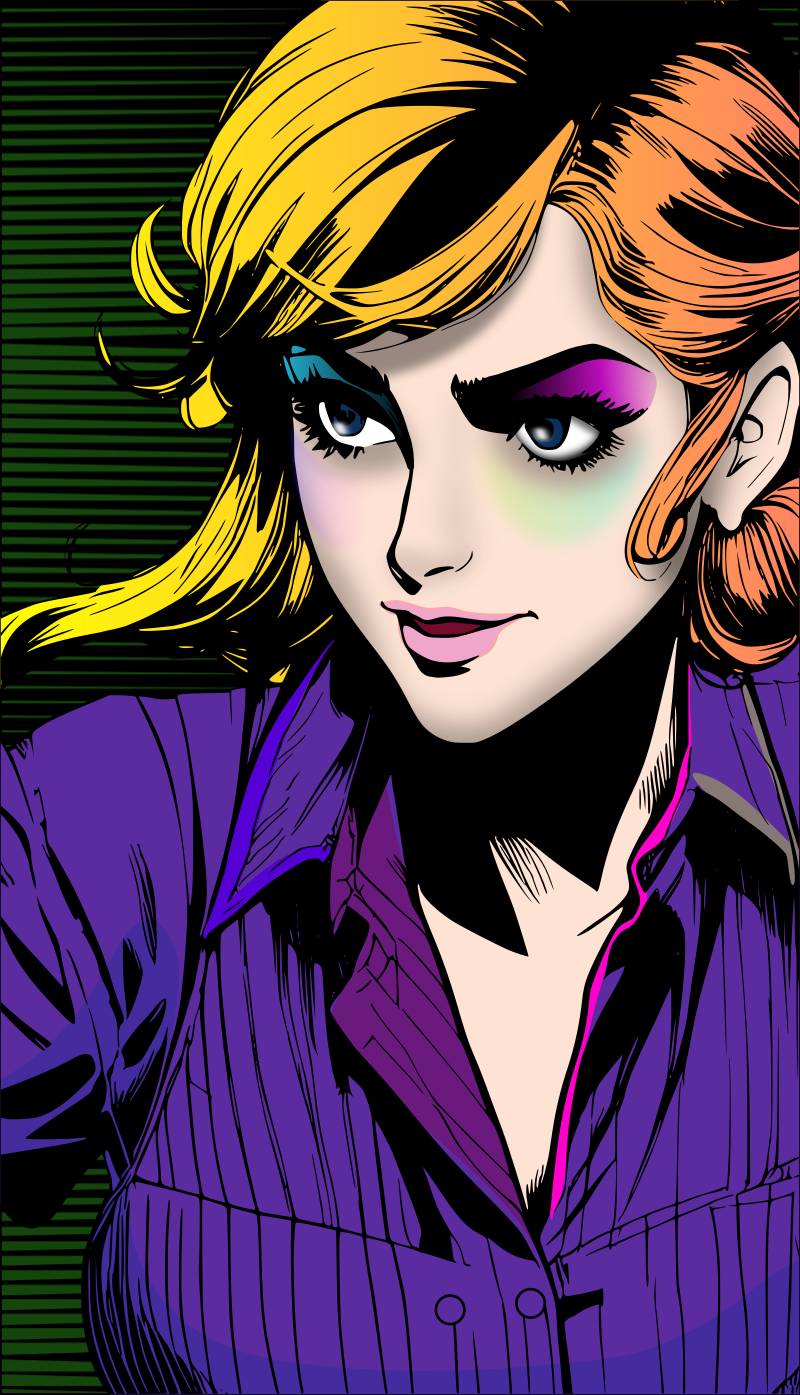 Retro woman in frame SHADOWS REMIX