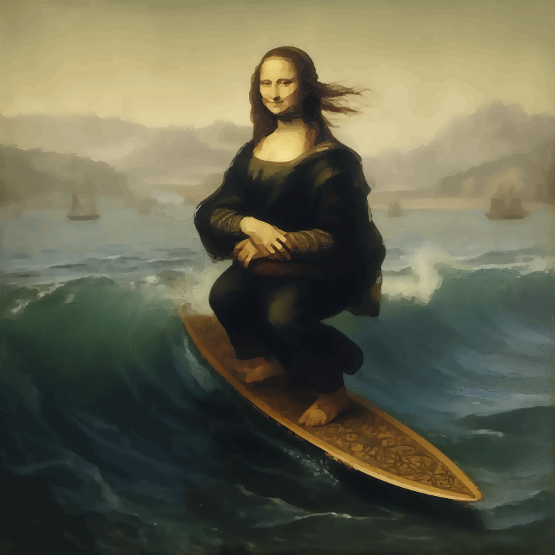 Mona Lisa Surfing