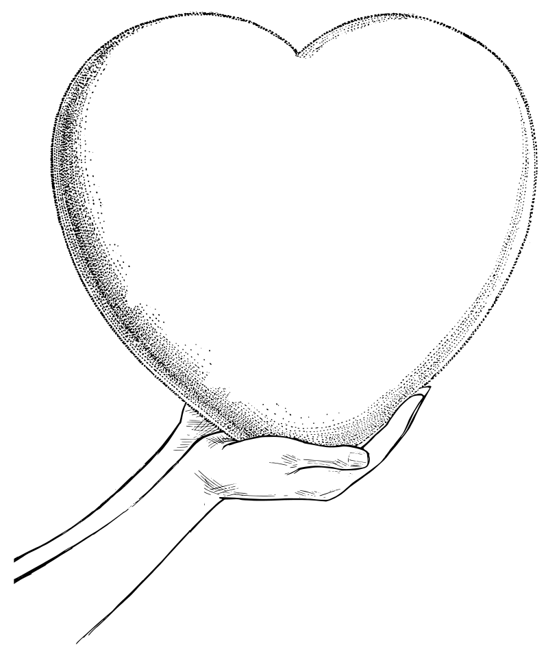 Retro Heart in Hands