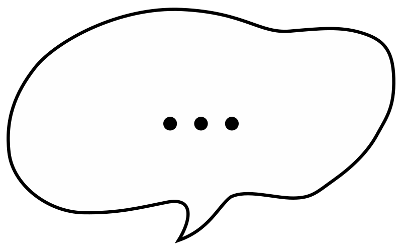 Rounded Hand-Drawn Speech Bubble Left Dot Dot Dot