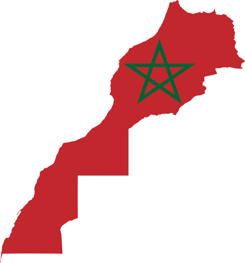 Flag Map of Morocco