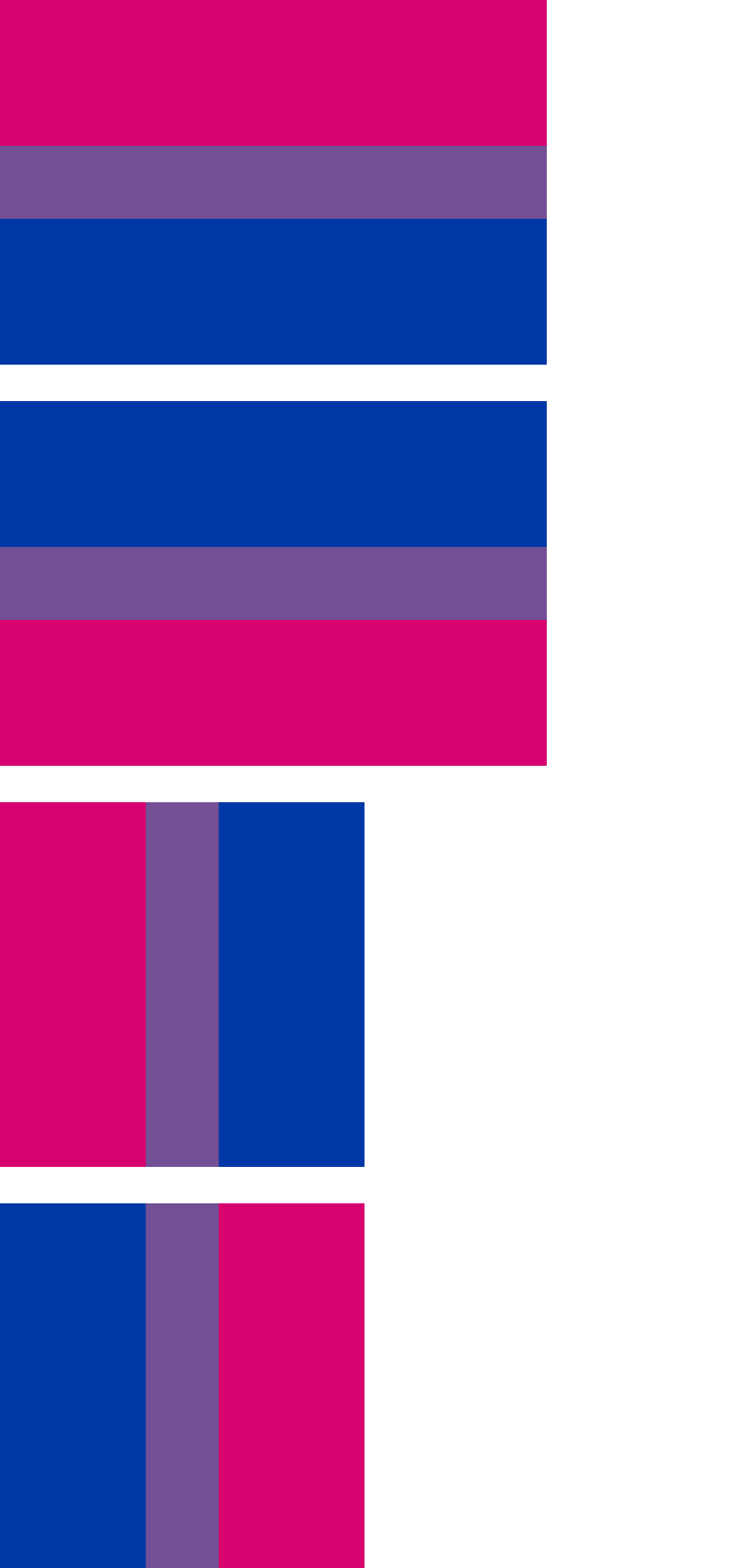 Bisexual pride flags horizontal+vertical defined as paths