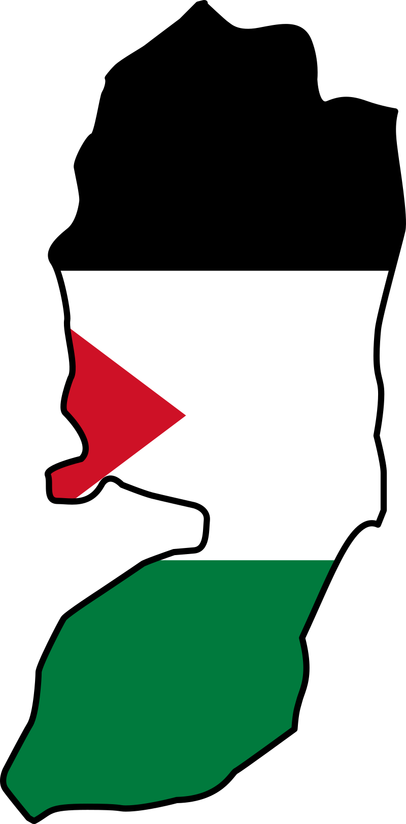West Bank UN Palestine flag map