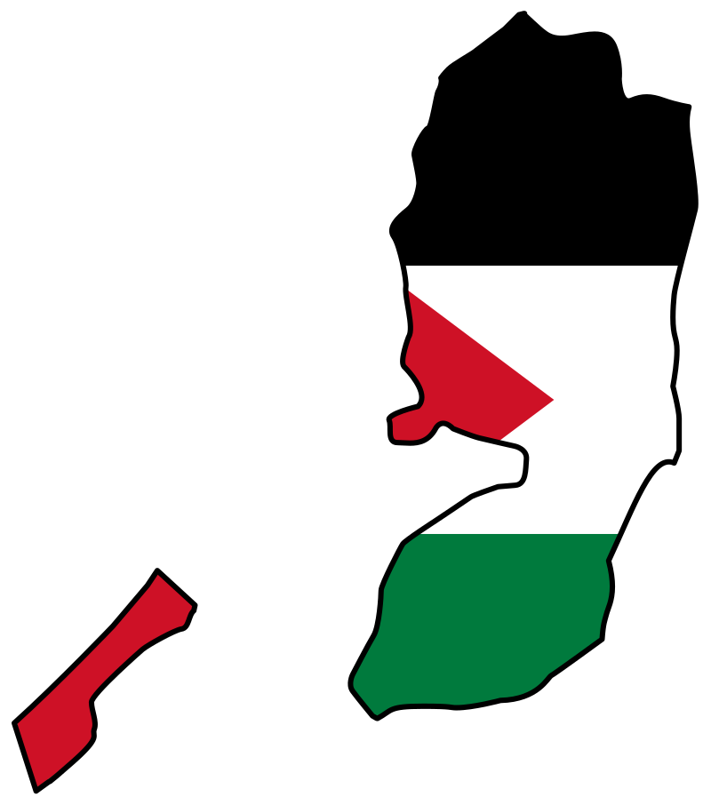 Palestine UN 1945 1947 borders with flag