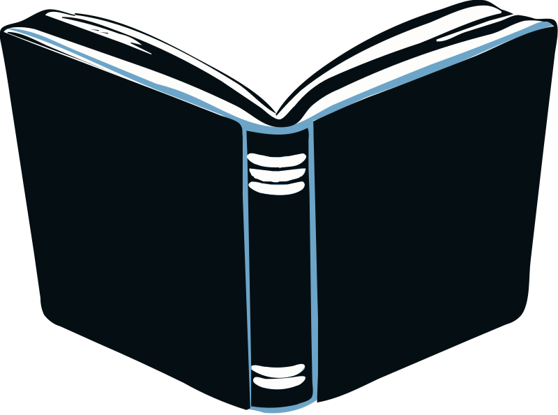 blue book opened pages cream