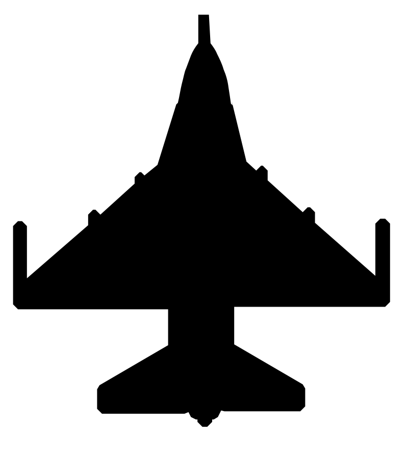 Military fighter plane symbol