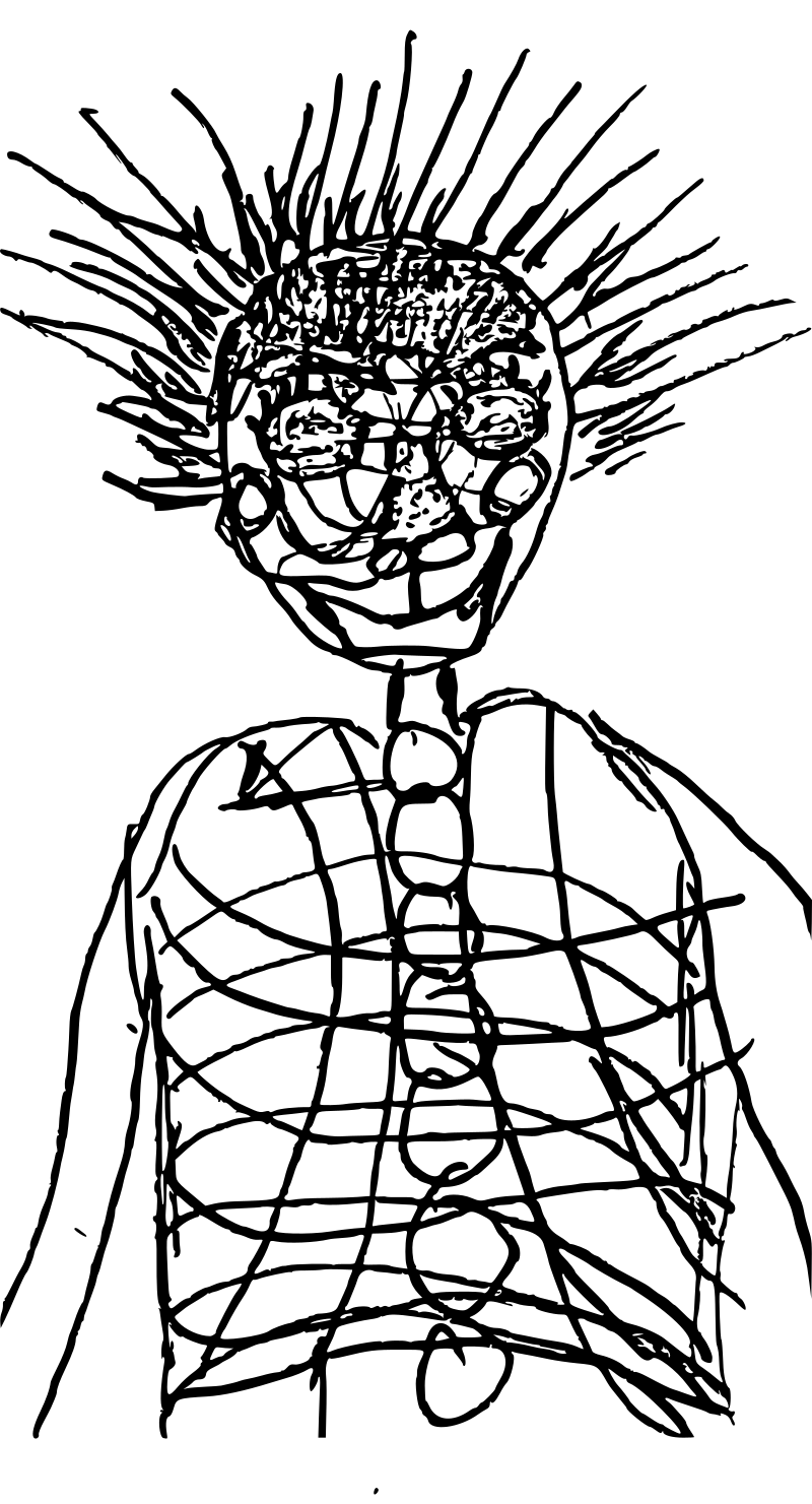 crazy wazy man hand draw