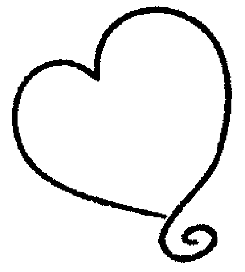 Handdrawn heart doodle outline transparent