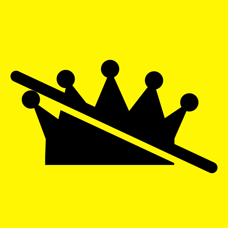 No Kings crown symbol on yellow square 