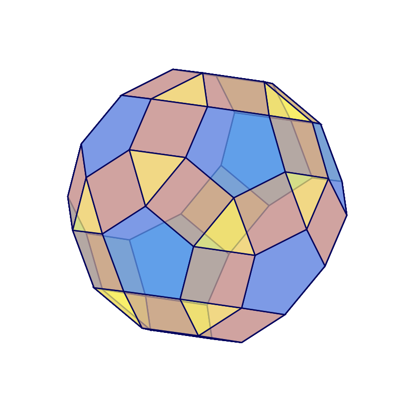 Metabidiminished Rhombicosidodecahedron Rotate Animation - Opacity