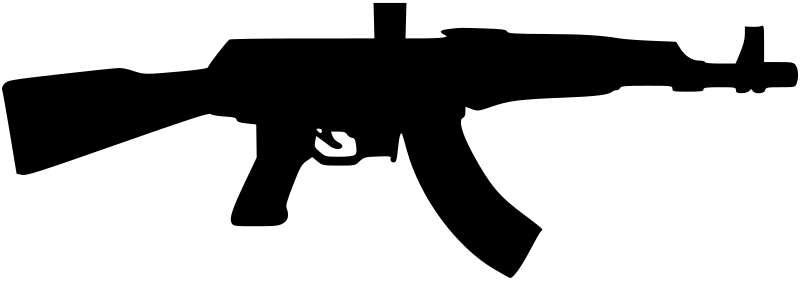 AK47 gun semiautomatic rifle icon shape
