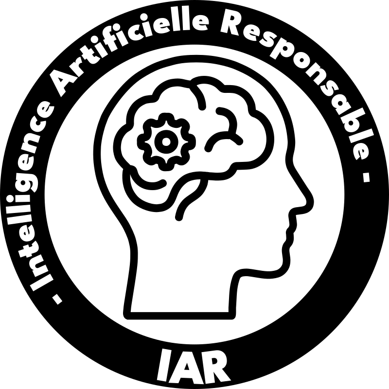 Label IAR (Intelligence Artificielle Responsable) black and white