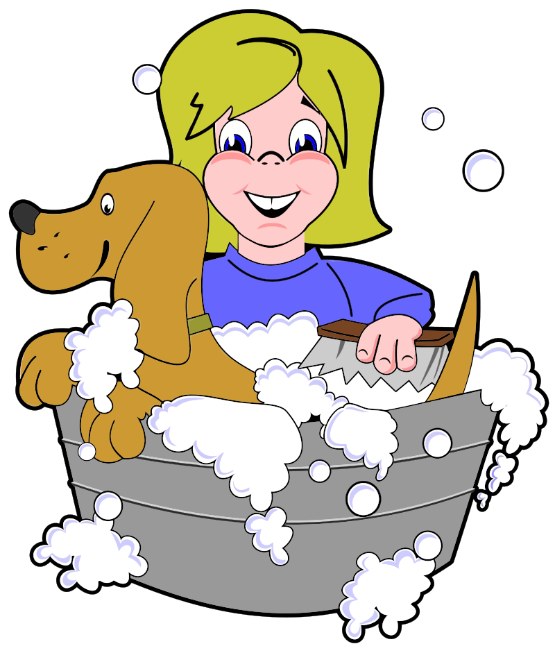 Girl Washing a Dog - Isolated Remix