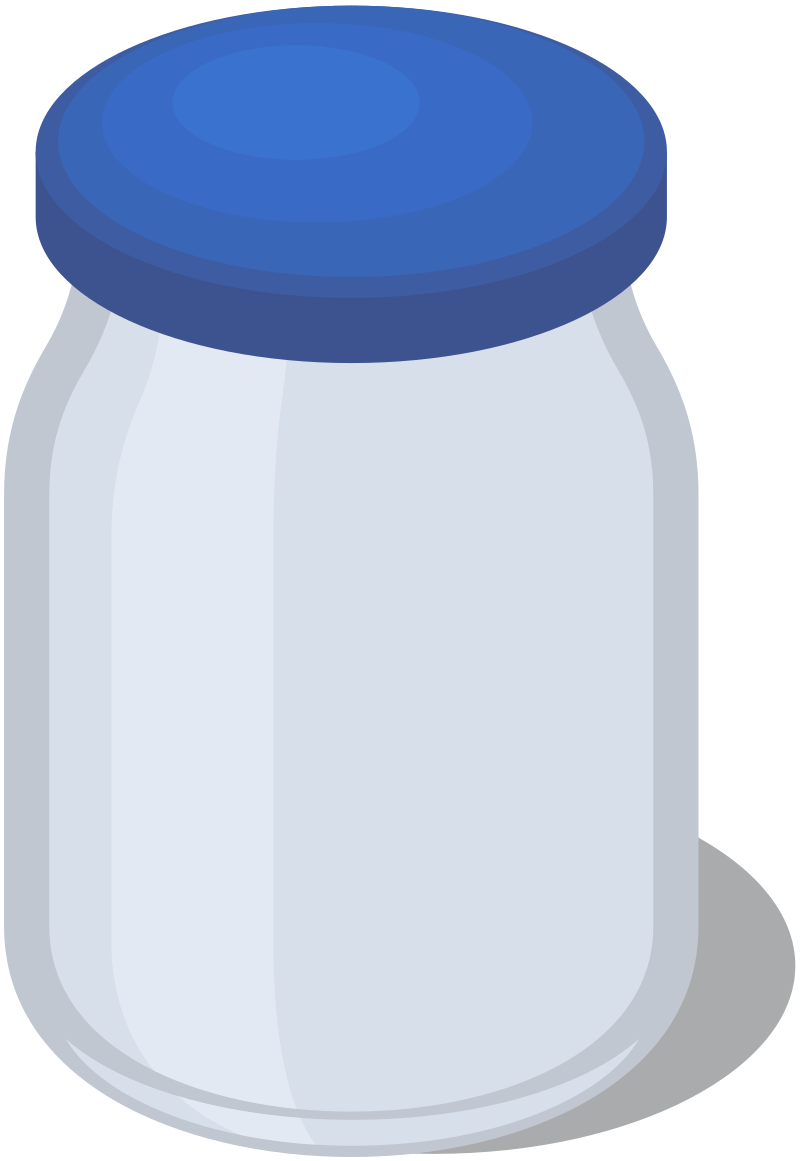 Blue Empty Glass Jar