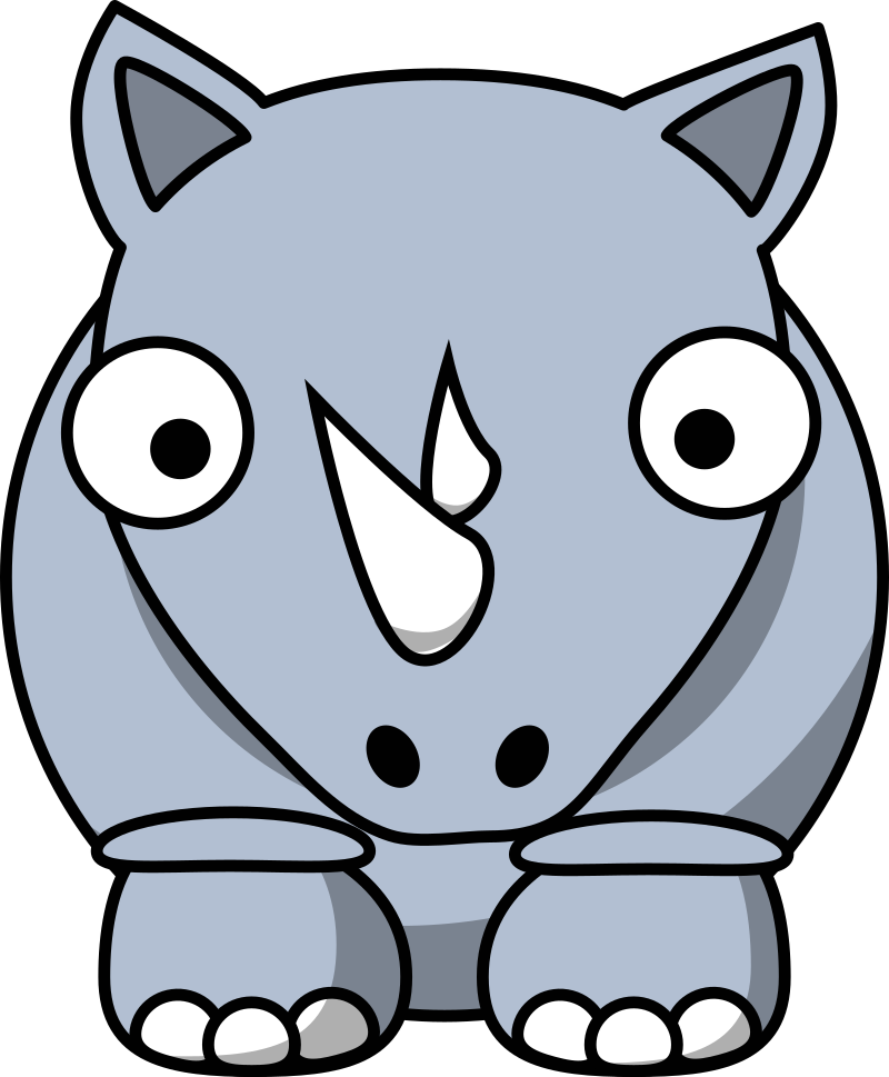 Cartoon white rhino