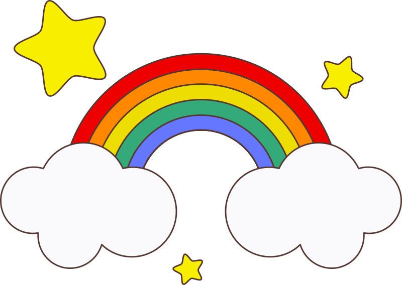 rainbow with clouds