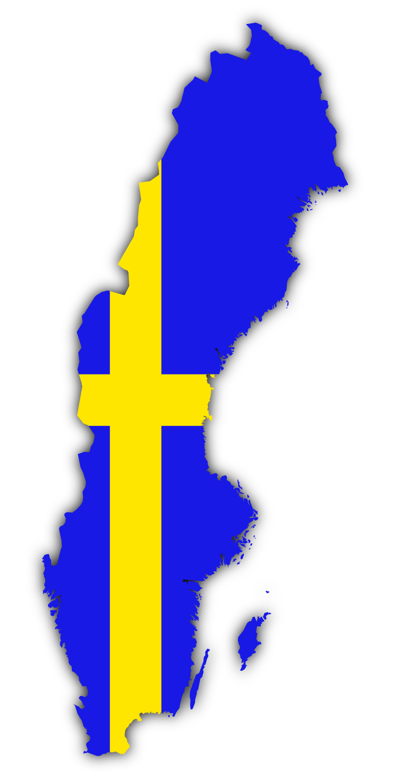 Flag map of sweden
