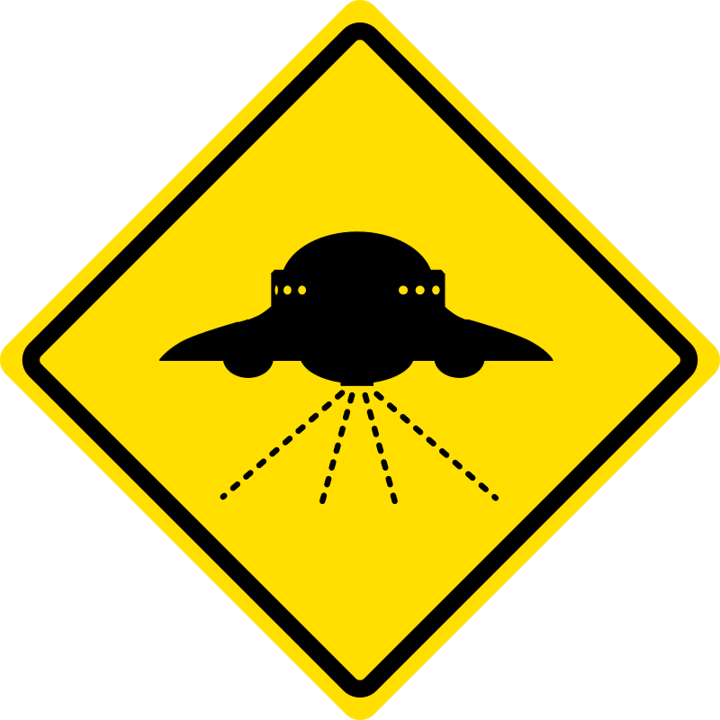 UFO Crossing Caution Sign