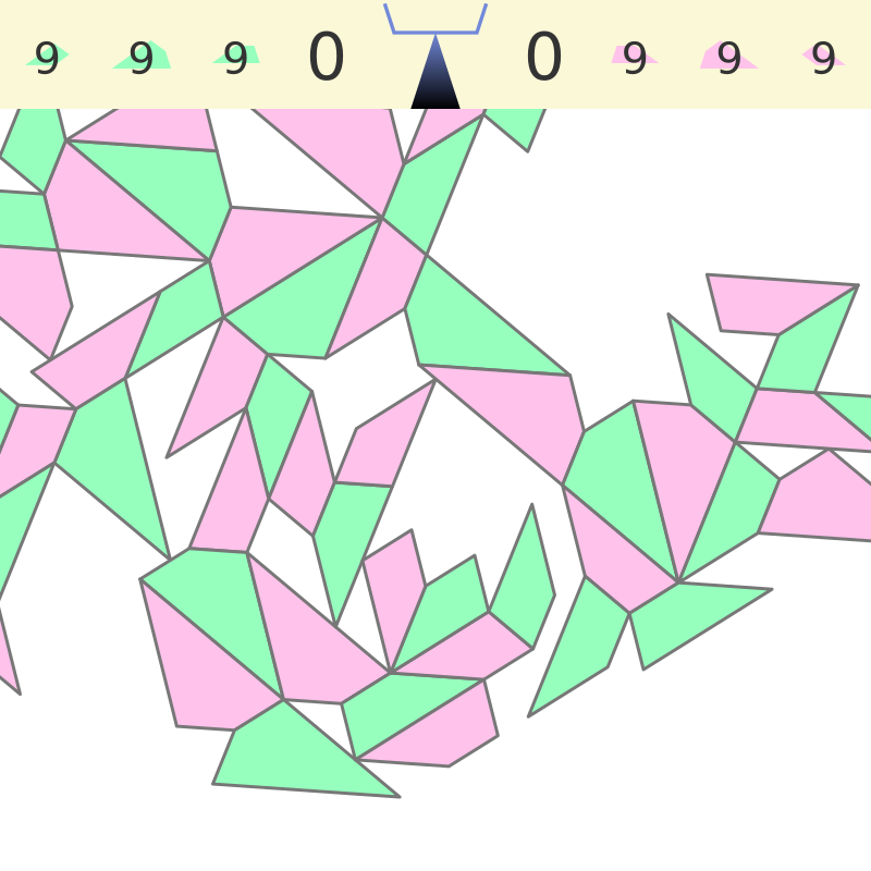 【boardgame】A game of Brace the TriGolden, played between two simple AI