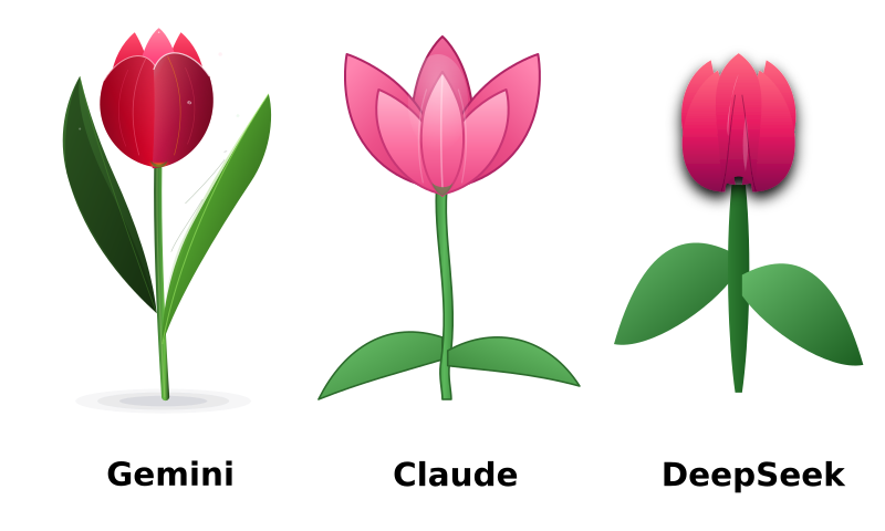 Tulips with different AI 