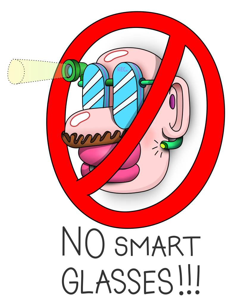 NO SMART GLASSES sign