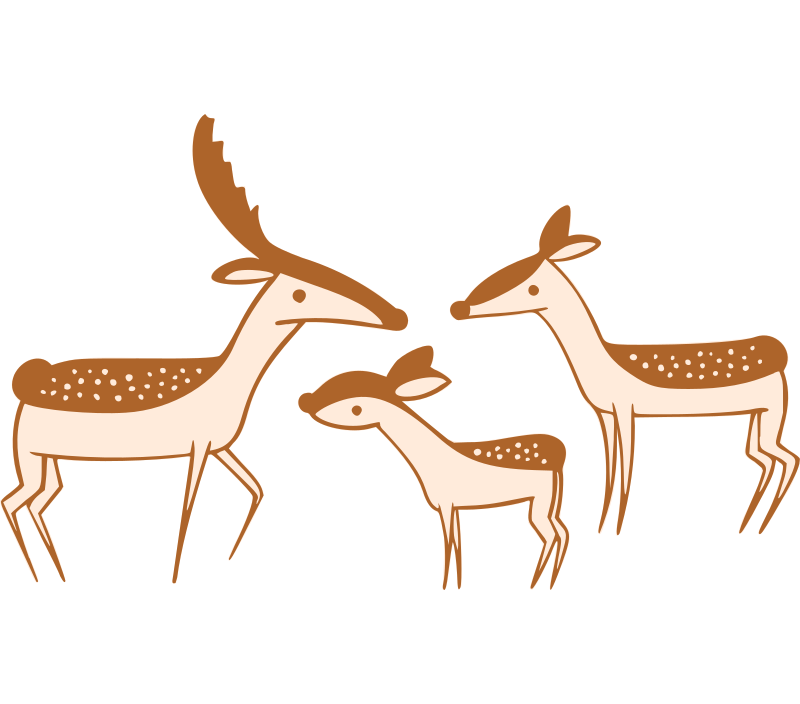 Three Cute Brown Deer