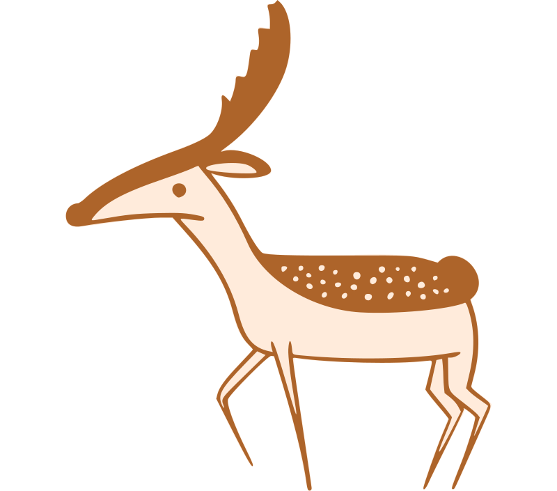 large handdrawn deer light brown