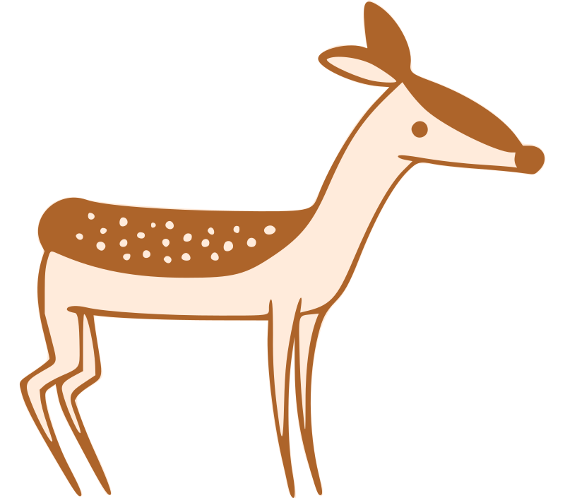 Deer cute drawing medium sized