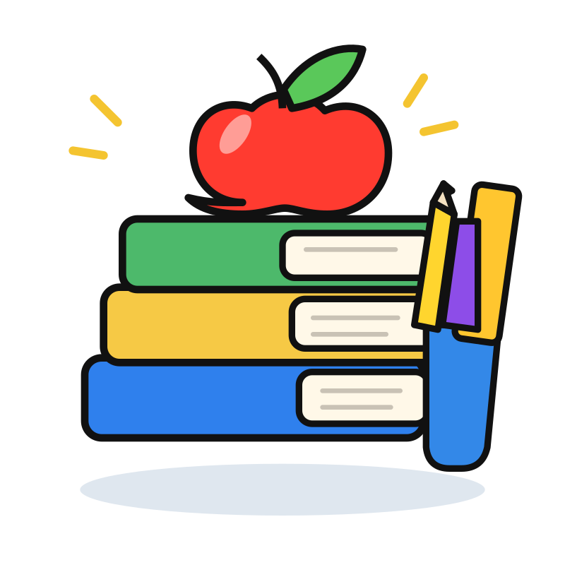 Colourful School Supplies Stack