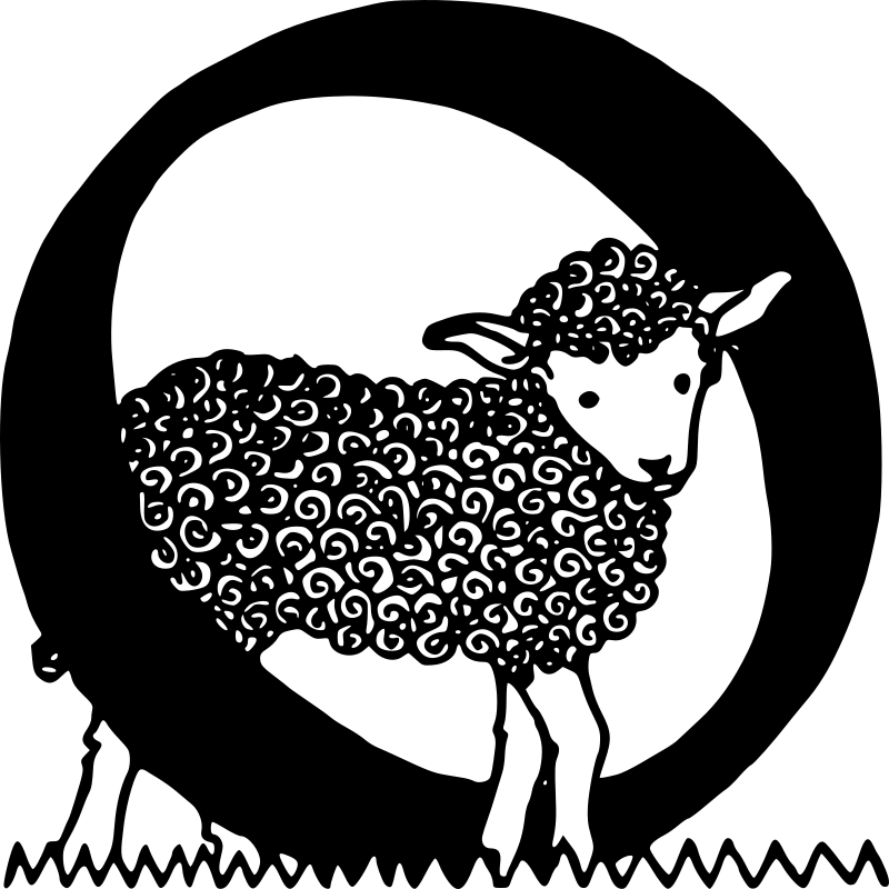 Initial O with sheep