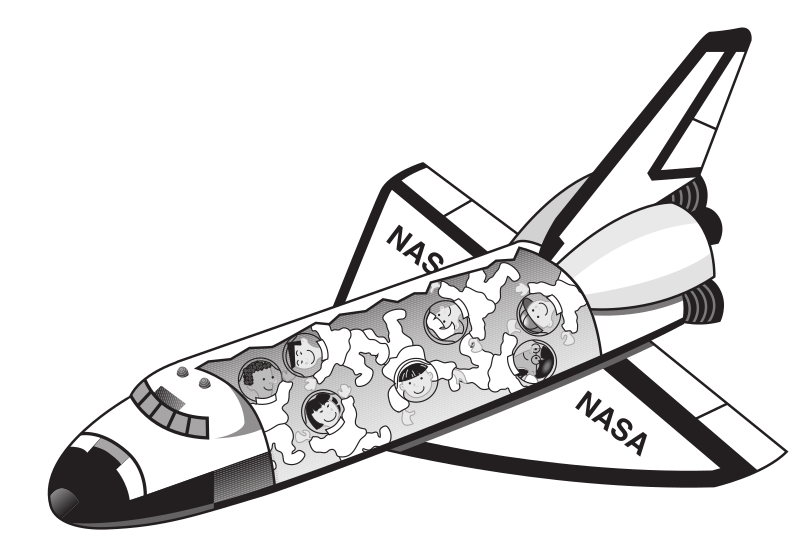 space shuttle drawing for kids