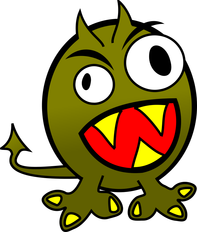 small funny angry monster