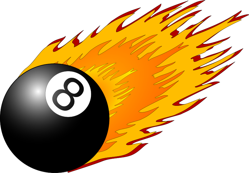 8ball with flames