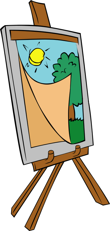 Easel with kids painting