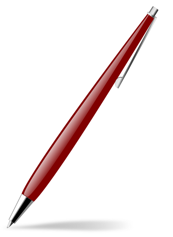 red glossy pen