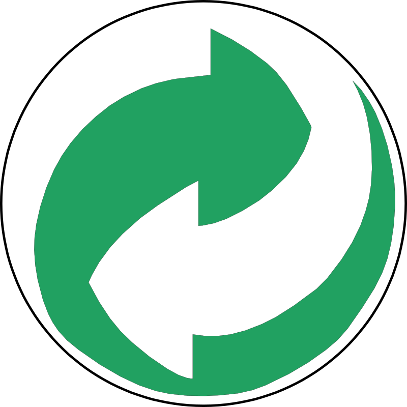 Recycling Symbol Green and White Arrows