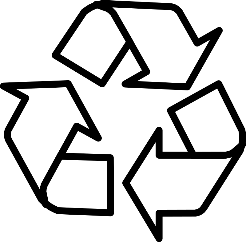 Recycling Symbol 3 Arrows Black Outline