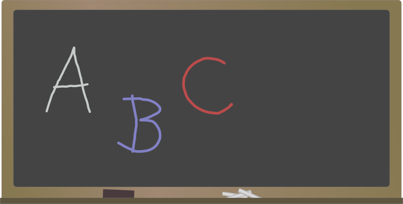 Blackboard with Letters